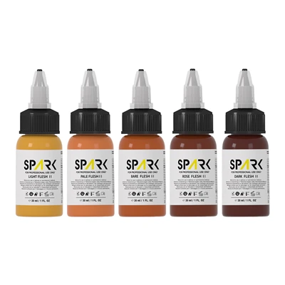 1oz Bottles Professional Spark Flesh Tone Tattoo Ink Set - ЄС REACH Compliant