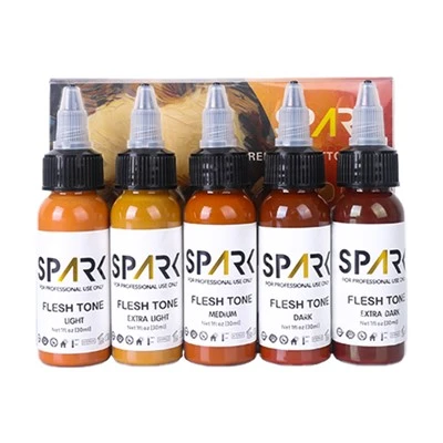 Spark Professional Premium 30мл органічного 5-кольорового чорнила татуювання на набір татуювань для постійного макіяжу та мистецтва тіла