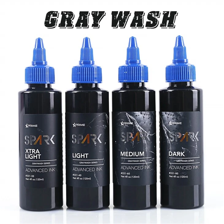 Spark 120ml Professional Graywash Tattoo Ink набір для татуювання та мистецтва тіла