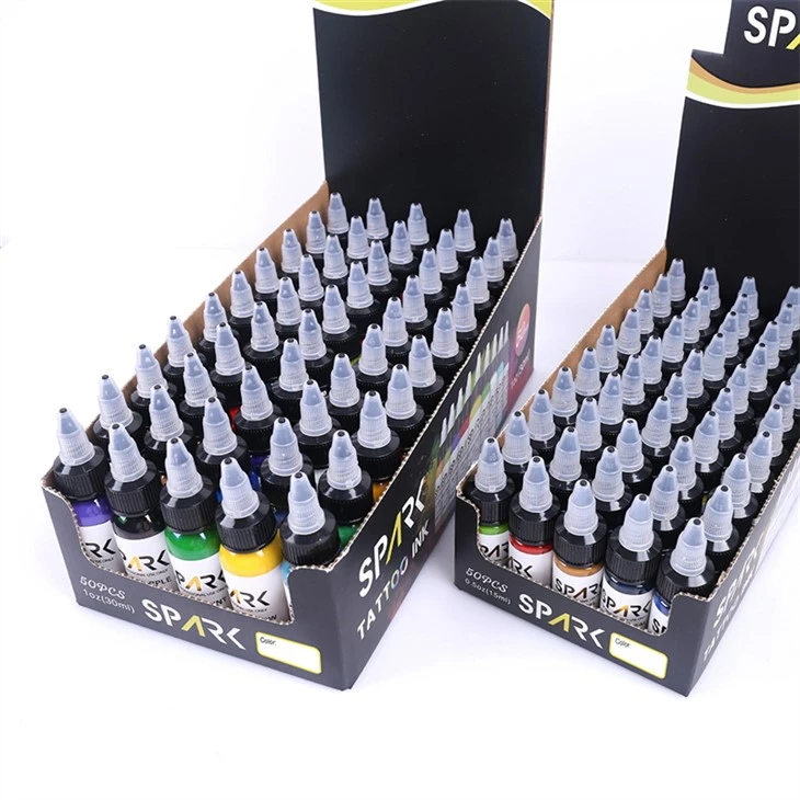 50 наборів кольорів для татуювань. Чорнило для татуювань Real Dark Gloss Black Spark