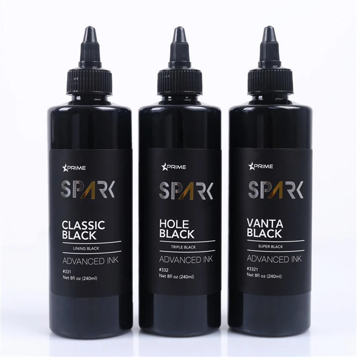 8OZ Black Ink Series Classic Black Lining Black Spark Tattoo Ink Професійний дисплей з чорнилом для татуювань