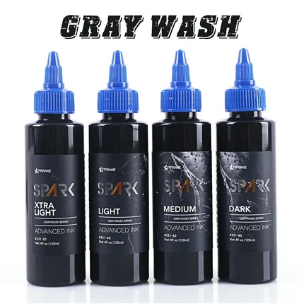 Набір пляшок для татуювань Spark Graywash - 4 Oz