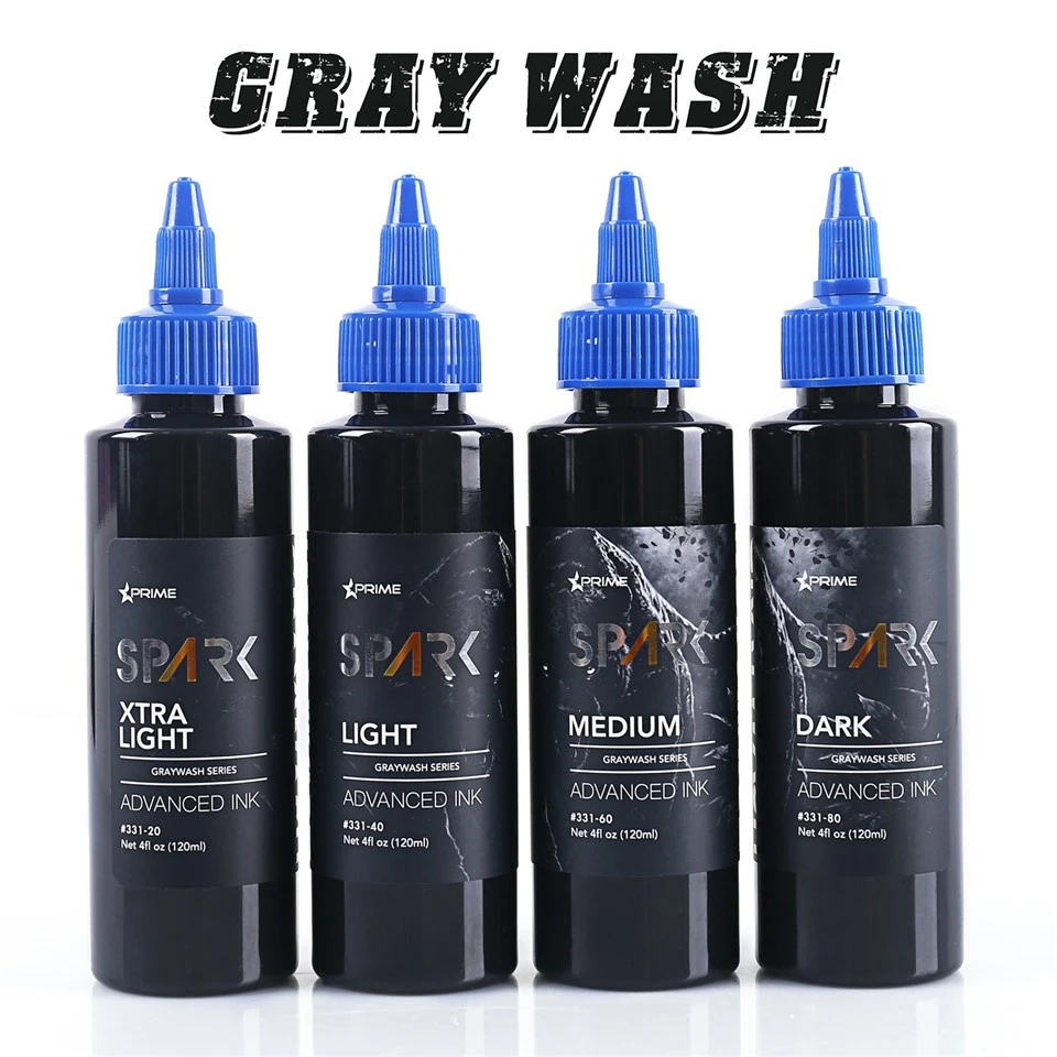 Набір пляшок для татуювань Spark Graywash - 4 Oz