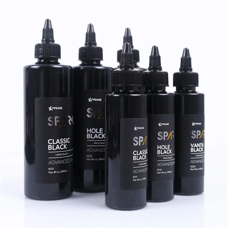Набір чорнил для татуювань Triple Black 8OZ Hole Black Black Ink Series Spark