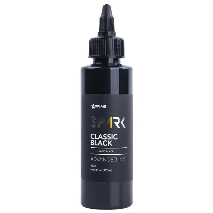 Чорнило для татуювання Real Dark Gloss Black 8OZ Triple Black Ink Series Spark Чорнило для татуювання Чорнило для татуювання Чорне світло